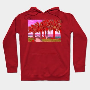 Palm Trees in Red Hoodie